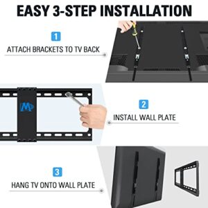 Mounting Dream TV Mount Fixed for Most 42-70 Inch Flat Screen TVs, UL Listed TV Wall Mount Bracket up to VESA 600 x 400mm and 132 lbs - Fits 16"/18"/24" Studs - Low Profile and Space Saving MD2163-K