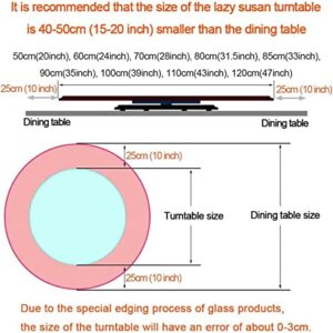 CURIND 24-47 inch Glass Turntable for Table Clear Lazy Susan Round Table Service Tray, Heavy Duty Non-Skid, for Kitchen, Restaurant, Dining Table, Easy to Use,120cm/47.2in