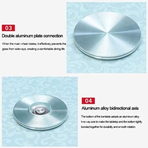 CURIND 24-47 inch Glass Turntable for Table Clear Lazy Susan Round Table Service Tray, Heavy Duty Non-Skid, for Kitchen, Restaurant, Dining Table, Easy to Use,120cm/47.2in