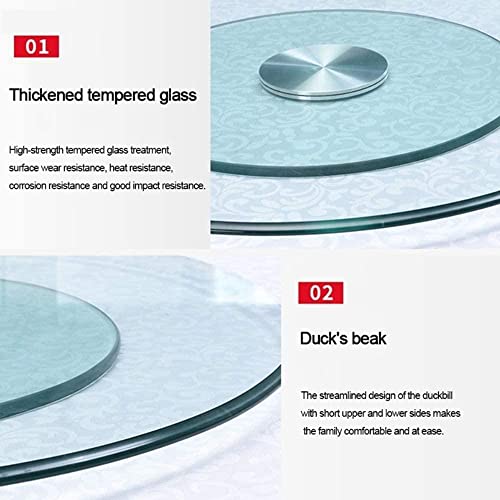 CURIND 24-47 inch Glass Turntable for Table Clear Lazy Susan Round Table Service Tray, Heavy Duty Non-Skid, for Kitchen, Restaurant, Dining Table, Easy to Use,120cm/47.2in