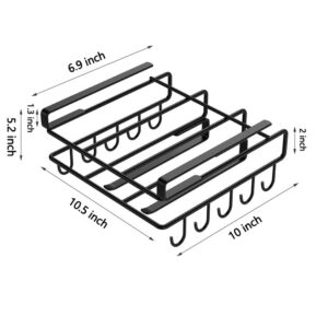 GANKAS Hanging Storage Rack Under The Cabinet Storage Racks Slide-in Rack Organizer Can Hanging Wine Glass, kitchenware, Cutting Board, Pot lid, Kitchen Paper Towels