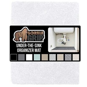 Gorilla Grip Drawer Liner and Under Sink Mat, Drawer Liner Size 12x20, and Under Sink Mat Size 24x30, Both in White, 2 Item Bundle