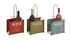 deco 79 metal wine holder 3 assorted, 8 by 15″