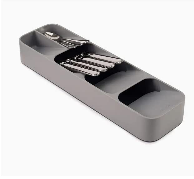 JoRuBa 1pc Multifunctional Knife And Fork Compartment Storage Box, Cutlery Spoon Box Knife And Fork Divider Organizer, Kitchen Drawer Storage Box Tray, 5.5inch/4.3inch