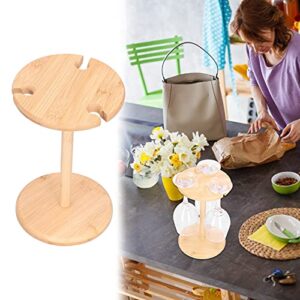 NALLELY Wine Glass Cup Holder,Wine Glass Hanger,Bamboo Wood Goblet Wine Glass Hanging Drain Rack,Installation Size: 25 * 15.5 * 15.5cm,for Home Kitchen Dining Room,Home Decoration