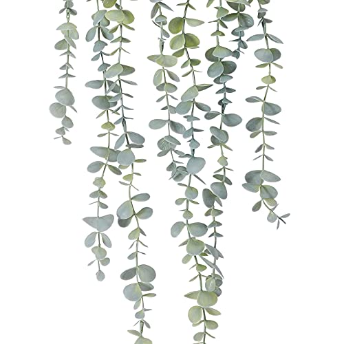 COCOBOO 1pcs Artificial Hanging Plants Fake Potted Eucalyptus Faux Plant Hanging Plant for Wall Room Home Indoor Outdoor Shelf Decor