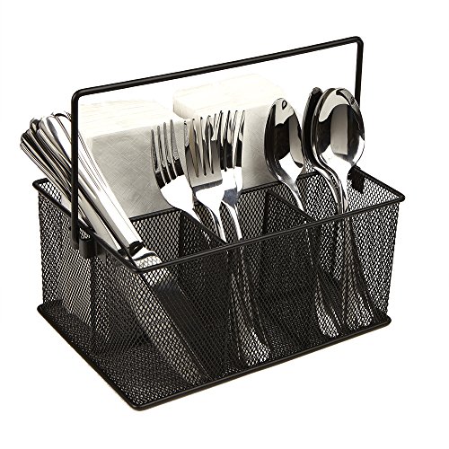 Mind Reader Storage Basket Organizer, Utensil Holder, Forks, Spoons, Knives, Napkins,