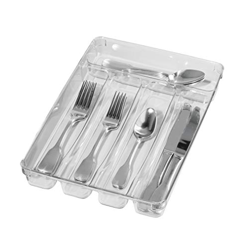 OGGI Clear Tray Flatware Organizer, 5-Compartment