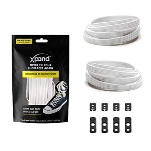 xpand no tie shoelaces system with elastic laces – one size fits all adult and kids shoes