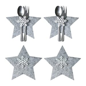 christmas cutlery holders, 12pcs christmas silverware holders set non-toxic tasteless cute knives forks spoon tableware bags for dinner table setting christmas wedding party decoration