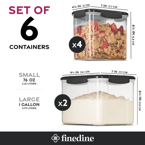12-Piece Airtight Food Storage 6 Containers With 6 Lids - BPA-FREE Plastic Kitchen Pantry Storage Containers - Dry-Food-Storage Containers Set For Flour, Cereal, Sugar, Coffee, Rice, Nuts, Snacks Etc.