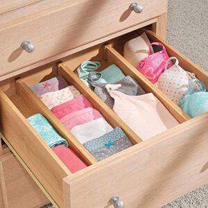 Diosbles 6 Pack Bamboo Drawer Dividers Expandable(2.36" High, 13.86"-18.98") and Bamboo Expandable Silverware Organizer