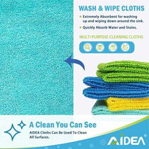 AIDEA Microfiber Cleaning Cloths-50PK, All-Purpose Softer Highly Absorbent, Lint Free - Streak Free Wash Cloth for House, Kitchen, Car, Window, Gifts(12in.x 12in.)