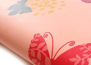 roserosa peel and stick pvc butterfly self-adhesive wallpaper covering countertop backsplash pink (gp9152-1 : 2.00 feet x 6.56 feet)