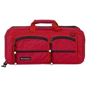 messermeister 18-pocket heavy duty meister chef knife bag, luggage grade and water resistant, red