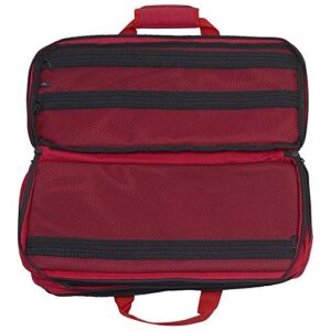 Messermeister 18-Pocket Heavy Duty Meister Chef Knife Bag, Luggage Grade and Water Resistant, Red