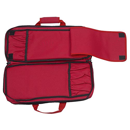 Messermeister 18-Pocket Heavy Duty Meister Chef Knife Bag, Luggage Grade and Water Resistant, Red