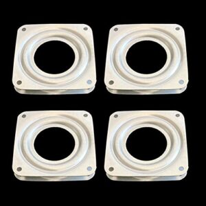 4pcs 3 inch square lazy susan turntable bearing plate with 150 pound capacity galvanized steel rotating bearing plate swivel plate