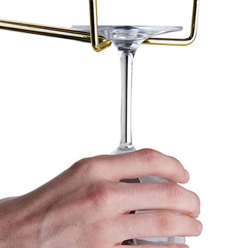 TrueCraftware – 24 -Inch, Wine Glass Rack, Stemware Rack, Wire Hanging Rack, Under Cabinet, Brass Finish, Set of 2