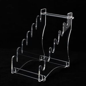 Dagger Stand Knife Display Stand,Acrylic Desktop Display Stand Holds 6 Knives for Hunting Knife,Dagger,Pocket Knife Display (Transparent)