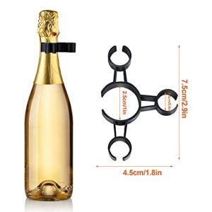 Adasea 10 Pcs Champagne Bottle Clips Wine Bottle Candle Safety Clips Champagne Bottle Sparkler Triple Holder Wine Bottle Candle Holder Safety Clips