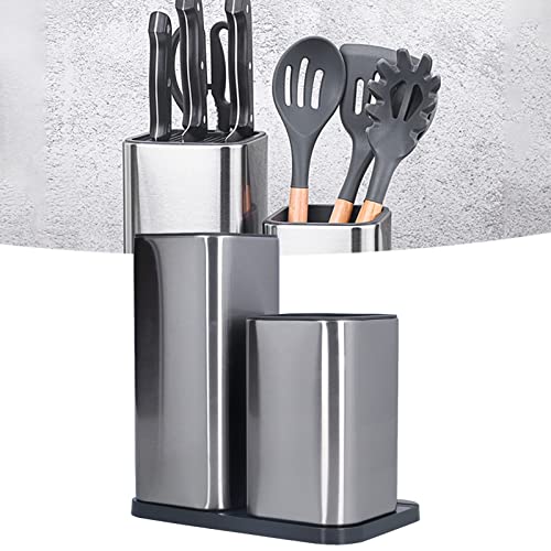 Kitchen Organizer, Universal Fixed Blade Stainless Steel Knife Holder for Kitchen Knives for Scissors