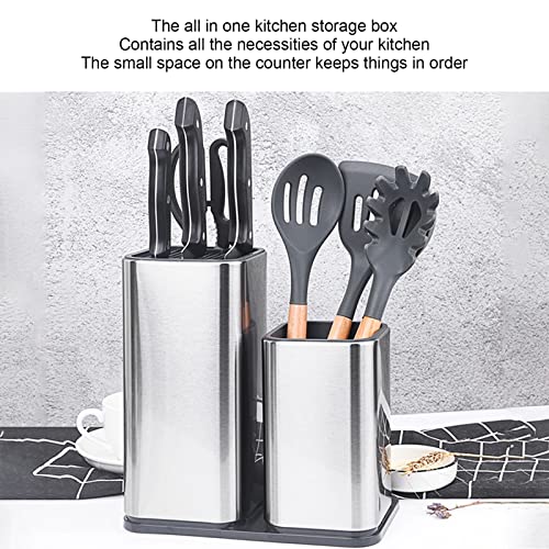 Kitchen Organizer, Universal Fixed Blade Stainless Steel Knife Holder for Kitchen Knives for Scissors