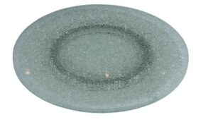 chintaly imports lazy susan rotating tray with sandwich glass, 24-inch, clear glass/sandwich