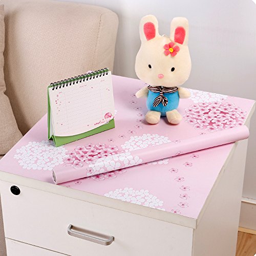 Yifely SimpleLife4U Removable Shelf Liner Self-Adhesive Drawer Covering Furniture Protect Paper 17x118 Inch Pink Jasmine
