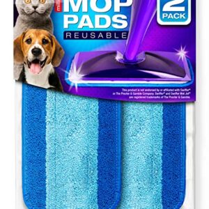 Millifiber Reusable Mop Pads Compatible with Swiffer WetJet (2 Pack) - Microfiber Mop Refill for Wet Mopping Cloths - Hardwood Floor Cleaning Spray Mop Pads Reusable Replacements