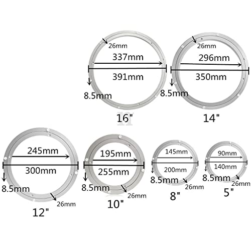 Generic Aluminum Alloy Round Rotating Turntable Bearing Table Silver White, Silver White, 16 inch