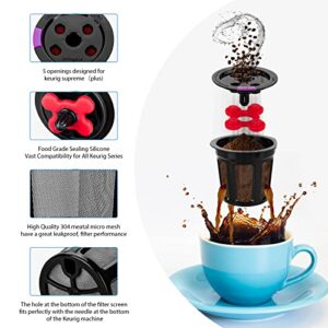 4 Packs Reusable K Cups for Keurig Multistream Technology, LivingAid Universal Fit Keurig Reusable Coffee Pods Filters Leakproof, Stainless Micro Mesh Refillable K Cups for Keurig 2.0 & 1.0 Brewers