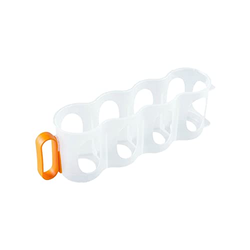 MESSIYO Portable Can Organizer for Refrigerator Shelf Beer Can Holder Fridge Storage Sliding Rack Clear Plastic Sugar Containers (Orange, One Size)