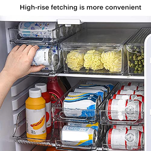 Riipoo Refrigerator Can Dispenser, Stackable Soda Can Organizer for Pantry Cabinet, Beverage Drinks Holder for Refrigerator