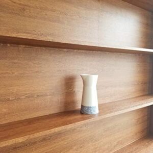 Self Adhesive Faux Wood Grain Vinyl Contact Paper Shelf Liner for Kitchen Cabinets Shelves Dresser Drawer Table Desk Furniture Walls Removable Waterproof 15.7x117 Inches