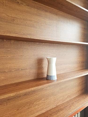 Self Adhesive Faux Wood Grain Vinyl Contact Paper Shelf Liner for Kitchen Cabinets Shelves Dresser Drawer Table Desk Furniture Walls Removable Waterproof 15.7x117 Inches