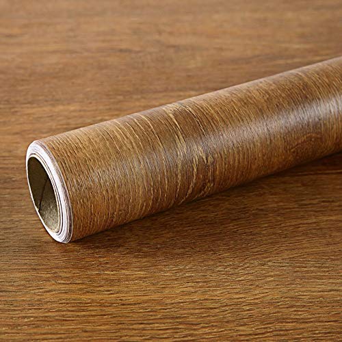 Self Adhesive Faux Wood Grain Vinyl Contact Paper Shelf Liner for Kitchen Cabinets Shelves Dresser Drawer Table Desk Furniture Walls Removable Waterproof 15.7x117 Inches