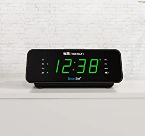 Emerson SmartSet Alarm Clock Radio with AM/FM Radio, Dimmer, Sleep Timer and .9" LED Display, CKS1900 (Black)