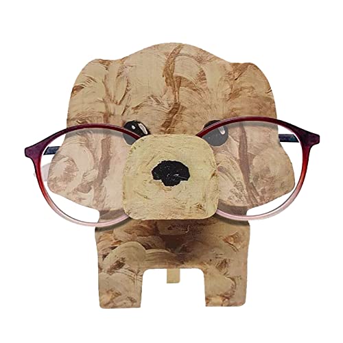 Funny Glasses Holder Stand, Cute Creative Animal Handmade Wooden Carving Eyeglass Holder, Home Office Nightstand Decoration Desktop Glasses Frame (D-1, One Size)