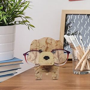 Funny Glasses Holder Stand, Cute Creative Animal Handmade Wooden Carving Eyeglass Holder, Home Office Nightstand Decoration Desktop Glasses Frame (D-1, One Size)