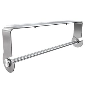 jarlink paper towel holder with adhesive under cabinet, removable stainless steel for home kitchen, easy tear and wall mounted, no drilling, silver