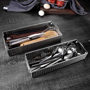 AIYoo Mesh Cutlery Tray- 1 Compartments 304 Stainless Steel Kitchen Utensil Drawer Organizer/Silverware Storage Kitchen Utensil Flatware Tray - 12.0x5.5*2.0 Inch