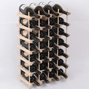 Wooden Stackable Storage Modular countertop Wine Rack Cabinet-Freestanding for Floor Wine Display Stand Holder (24 Bottles)
