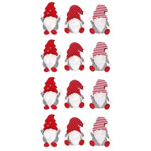 kichvoe christmas cutlery bags 12pcs gnome tableware pouch xmas flatware holder cover holiday table chopsticks spoon fork pouches for christmas table decoration
