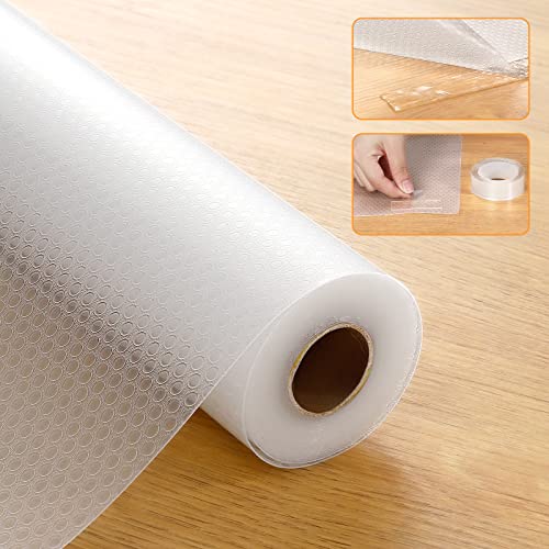 Kitchen Cabinet Liner Shelf Liner, Clear Kitchen Drawer Liner Non Slip Refrigerator Liners Cabinet Liners for Shelves Washable & Oil-Proof Drawer Liners for Kitchen 17.7 Inches x 16 FT