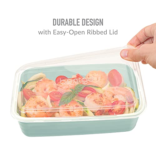 Bentgo® Prep 60-Piece Meal Prep Kit - 1, 2, & 3-Compartment Containers with Custom Fit Lids - Microwaveable, Durable, Reusable, BPA-Free, Freezer & Dishwasher Safe Storage Containers (Floral Pastels)