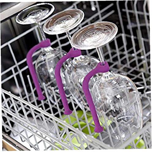 Flexible and Adjustable Wine Glass Dishwasher Holder for Wine Glass Stemware Saver