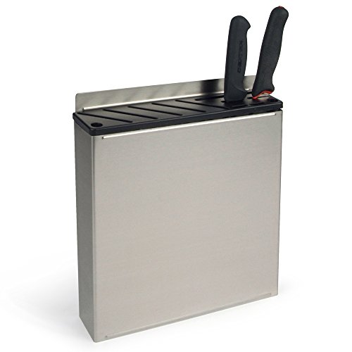 UltraSource Stainless Steel Knife Rack, 10 Knife Capacity - 16" W x 16" H x 3 1/8" D - 449019