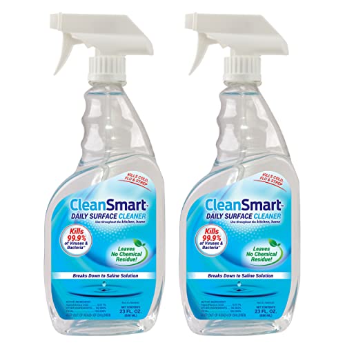 CleanSmart Daily Surface Cleaner and Pet-safe Disinfectant, Kills 99.9% of Viruses & Bacteria, 23 ounce Spray (pack of 2)