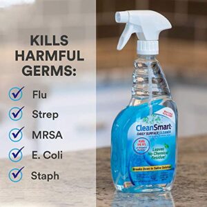 CleanSmart Daily Surface Cleaner and Pet-safe Disinfectant, Kills 99.9% of Viruses & Bacteria, 23 ounce Spray (pack of 2)